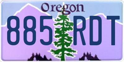 OR license plate 885RDT