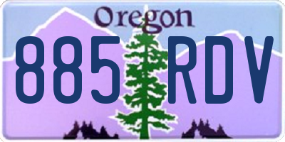 OR license plate 885RDV