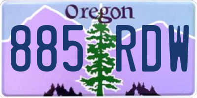 OR license plate 885RDW