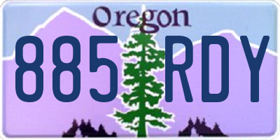 OR license plate 885RDY