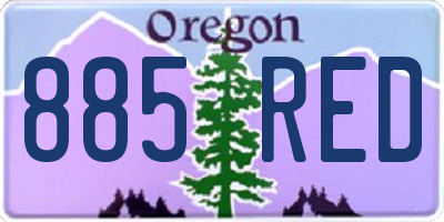 OR license plate 885RED