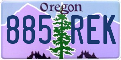 OR license plate 885REK