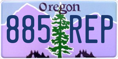 OR license plate 885REP