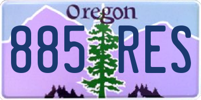 OR license plate 885RES