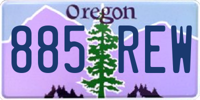 OR license plate 885REW