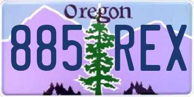 OR license plate 885REX