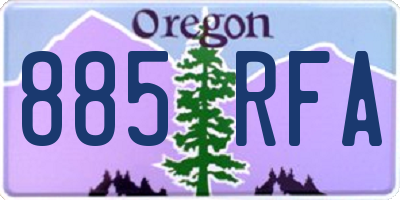 OR license plate 885RFA