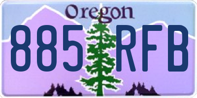 OR license plate 885RFB