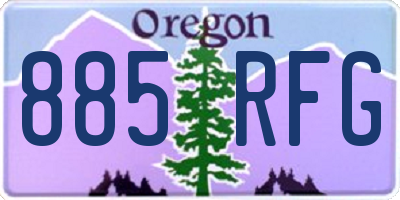 OR license plate 885RFG