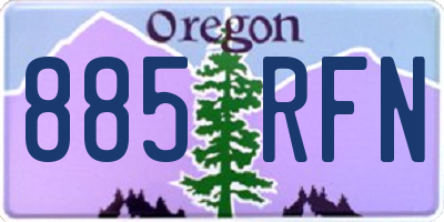 OR license plate 885RFN