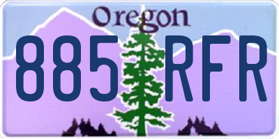 OR license plate 885RFR