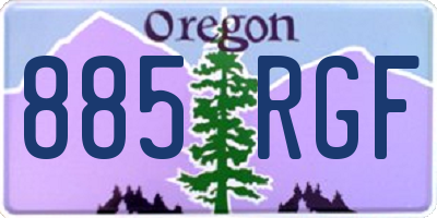 OR license plate 885RGF