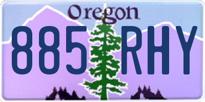 OR license plate 885RHY