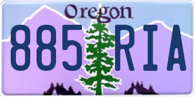 OR license plate 885RIA