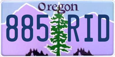 OR license plate 885RID