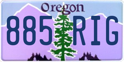 OR license plate 885RIG