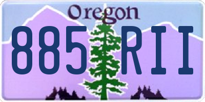 OR license plate 885RII