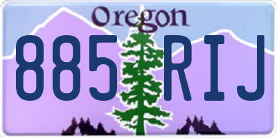 OR license plate 885RIJ