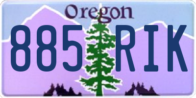 OR license plate 885RIK