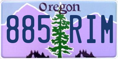 OR license plate 885RIM