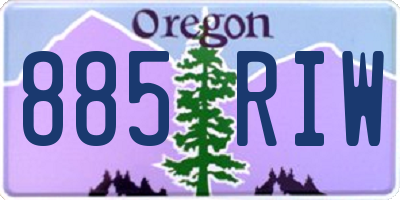 OR license plate 885RIW