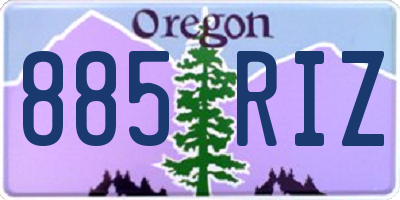 OR license plate 885RIZ