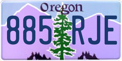 OR license plate 885RJE