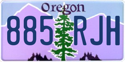 OR license plate 885RJH