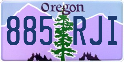 OR license plate 885RJI