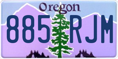 OR license plate 885RJM