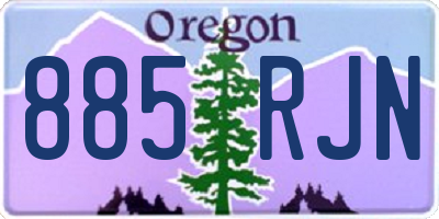 OR license plate 885RJN