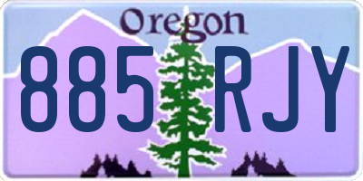 OR license plate 885RJY