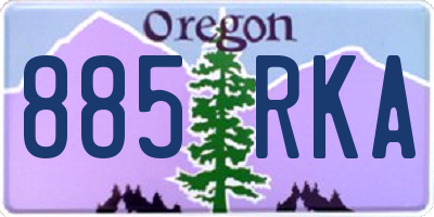 OR license plate 885RKA