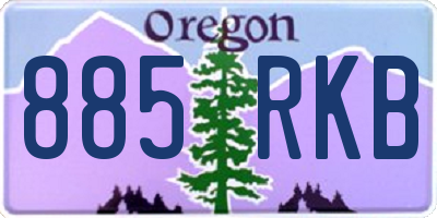 OR license plate 885RKB