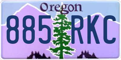OR license plate 885RKC