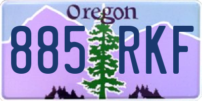 OR license plate 885RKF