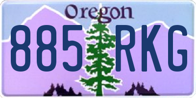 OR license plate 885RKG