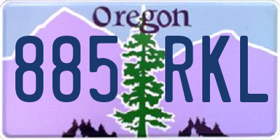 OR license plate 885RKL