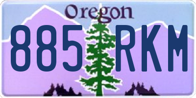 OR license plate 885RKM