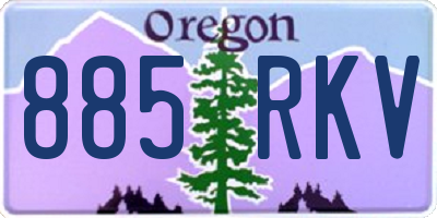 OR license plate 885RKV