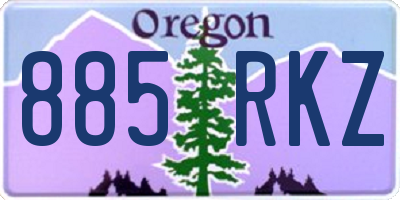 OR license plate 885RKZ