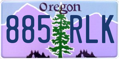 OR license plate 885RLK
