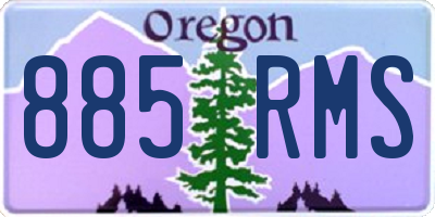 OR license plate 885RMS