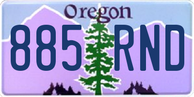 OR license plate 885RND