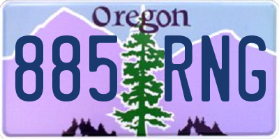 OR license plate 885RNG