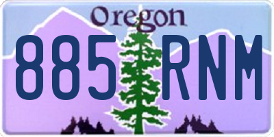 OR license plate 885RNM
