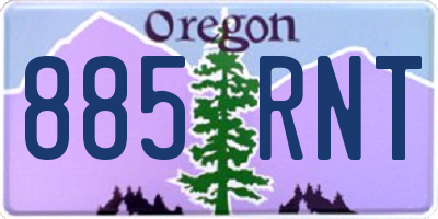 OR license plate 885RNT
