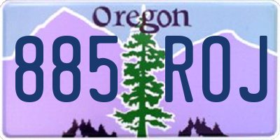 OR license plate 885ROJ