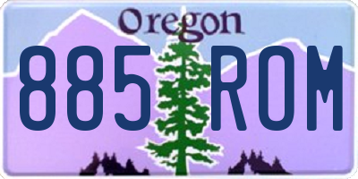 OR license plate 885ROM