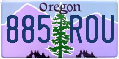 OR license plate 885ROU